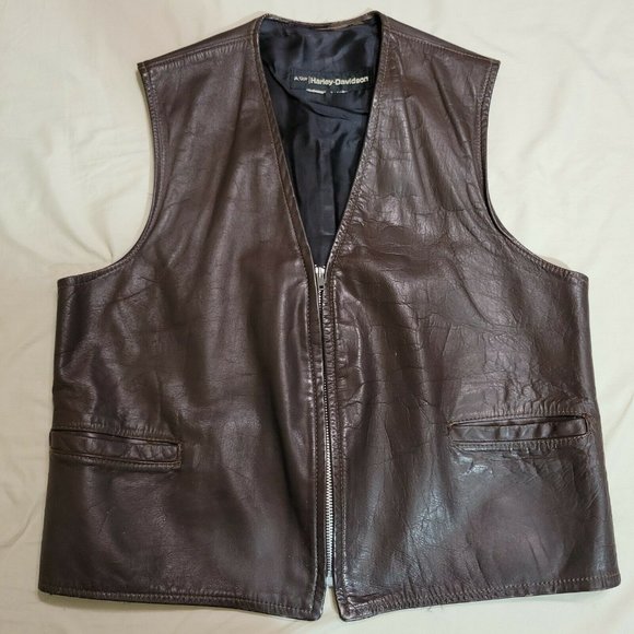 Harley-Davidson Other - VINTAGE AMF HARLEY DAVIDSON BROWN LEATHER VEST